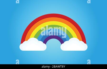 Colorful Rainbow Vector Illustration. Creative Sky Rainbow Cloud Vector Background Template Stock Vector