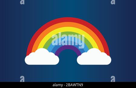 Colorful Rainbow Vector Illustration. Creative Sky Rainbow Cloud Vector Background Template Stock Vector