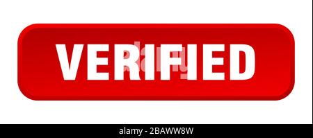 verified button. verified square 3d push button Stock Vector