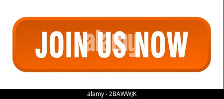 join us now button. join us now square 3d push button Stock Vector