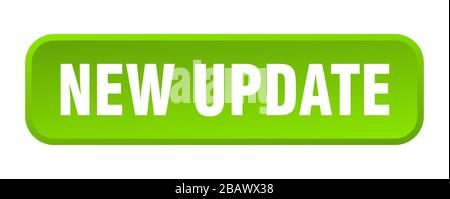 new update button. new update square 3d push button Stock Vector