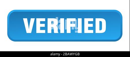 verified button. verified square 3d push button Stock Vector