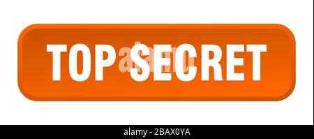 top secret button. top secret square 3d push button Stock Vector