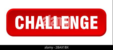 challenge button. challenge square 3d push button Stock Vector