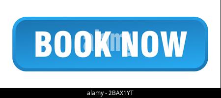 book now button. book now square 3d push button Stock Vector