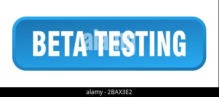 beta testing button. beta testing square 3d push button Stock Vector