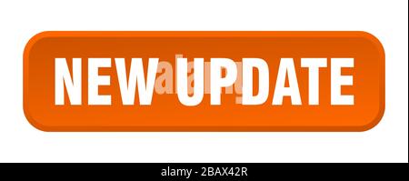 new update button. new update square 3d push button Stock Vector