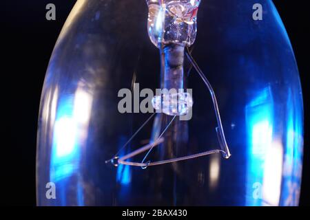 Old lightbulbs in the studio on black background photographed with flash light Stock Photo