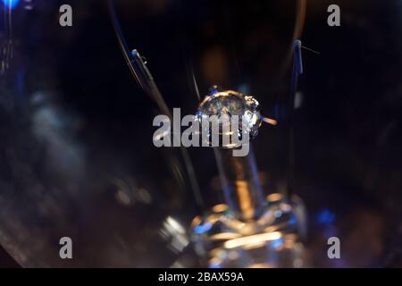 Old lightbulbs in the studio on black background photographed with flash light Stock Photo