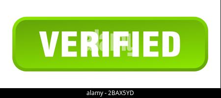 verified button. verified square 3d push button Stock Vector