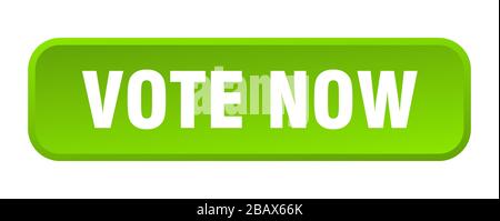 vote now button. vote now square 3d push button Stock Vector