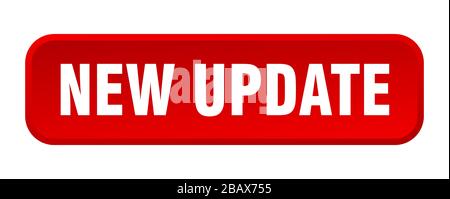 new update button. new update square 3d push button Stock Vector