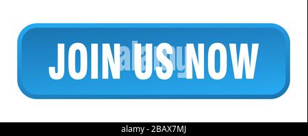 join us now button. join us now square 3d push button Stock Vector