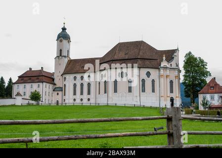 Old Rococo Pilgrimage Church Wieskirche, Bavaria/Germany Stock Photo