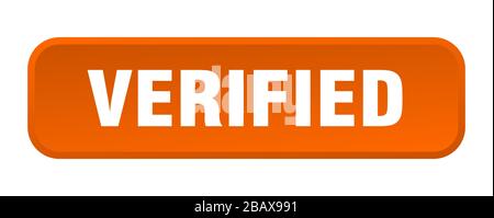 verified button. verified square 3d push button Stock Vector