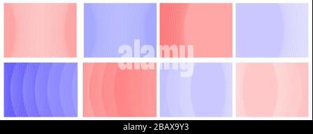 Vector illustration including a set of textured backgrounds consisting of monochrome curved paths. Stock Vector