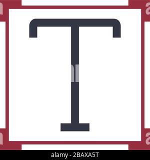 text icon in the frame. Stock Vector illustration isolated on white background. Stock Vector