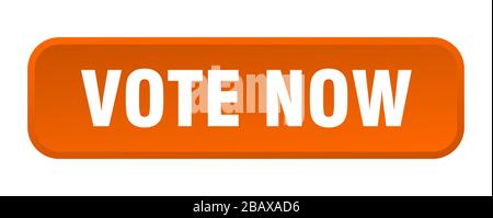 vote now button. vote now square 3d push button Stock Vector