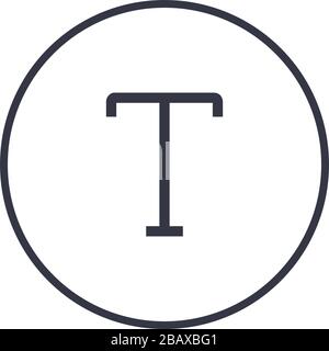 Add font or text icon in the circle. Text sign for mobile concept and web design. Text font. Stock Vector illustration isolated on white background. Stock Vector