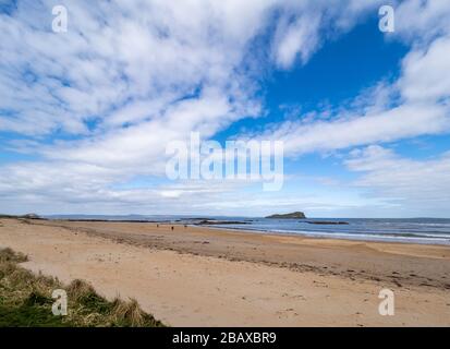 Empty beach at North Berwick, East Lothian, Scotland, due to Coronavirus threat. Stock Photo