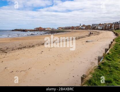 Empty beach at North Berwick, East Lothian, Scotland, due to Coronavirus threat. Stock Photo