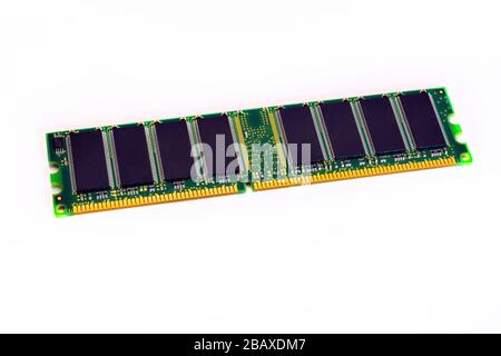 Ddr ram memory isolated on white background. Stock Photo