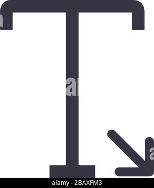 input text icon with arrow. Stock Vector illustration isolated on white background. Stock Vector