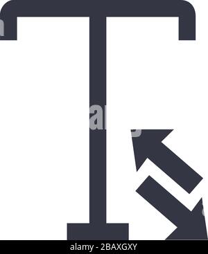 input text icon with arrows. Stock Vector illustration isolated Stock Vector