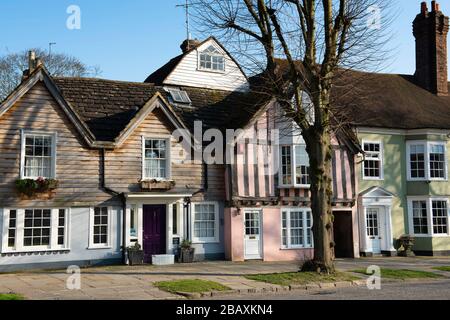 Nos 11, 12 & 13a The Causeway, timber-framed Grade II listed buildings in Horsham town centre, West Sussex, UK Stock Photo