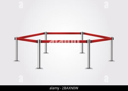 ratractable fence group on white Stock Vector