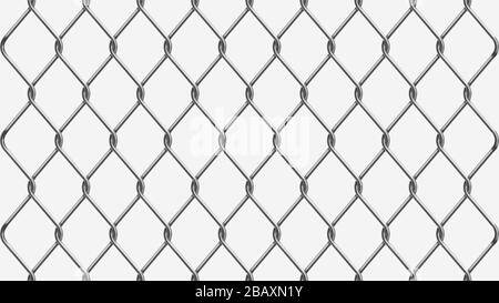 metal fence chain link silver Stock Vector