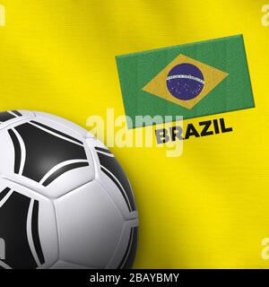 Football (soccer) ball and national team jersey of Brazil. Stock Photo