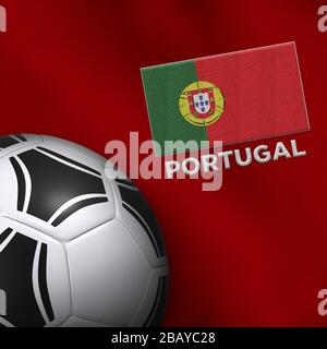 Football (soccer) ball and national team jersey of Portugal. Stock Photo