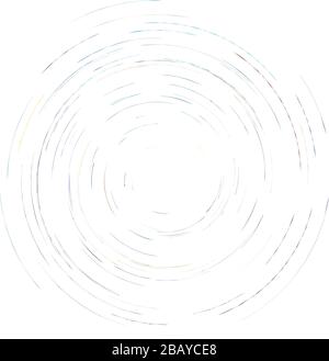 Single mottled, multi-color and colorful spiral, swirl, twirl element. Twisted cyclic, circular and radial, radiating whorl, volute shape Stock Vector
