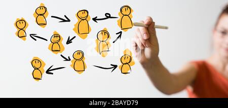 Digital Network and data concept Stock Photo