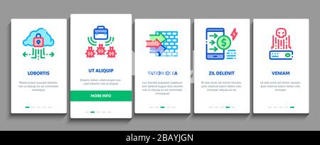 Pentesting Software Onboarding Elements Icons Set Vector Stock Vector
