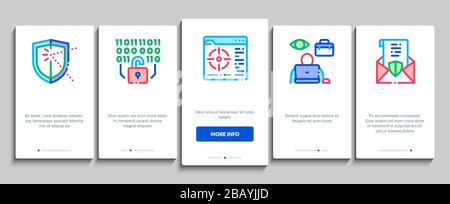 Pentesting Software Onboarding Elements Icons Set Vector Stock Vector