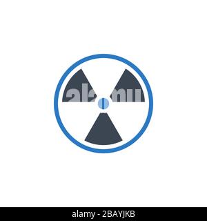 Radioactive related vector glyph icon. Stock Vector