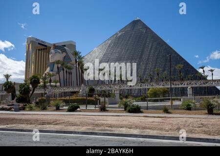 General view of a the Luxor Hotel & Casino amid the global