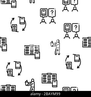 Reading Library Book Seamless Pattern Vector Stock Vector