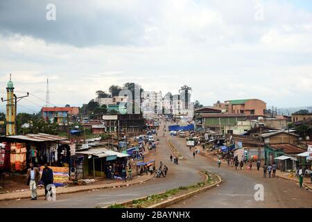 The vibrant town of Bonga in the Kaffa region of Ethiopia. Stock Photo