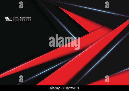 Abstract technology of red and black modern tech design of artwork presentation with light beam effect. Decorate for ad, poster, artwork, template des Stock Vector