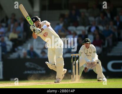 Surrey's Kevin Pietersen hits out for four runs against Nottinghamshire Stock Photo