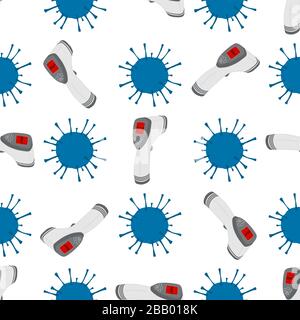 Digital thermometer for prevention coronavirus from covid. Thermometer consisting of covid digital accessory with prevention coronavirus. Digital ther Stock Vector