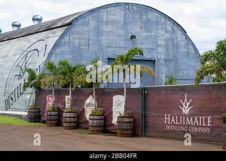 Hali'imaile, Maui, Hawaii, where two local producers, Maui Gold and Pau Vodka, began producing sanitizer for covid-19 Stock Photo