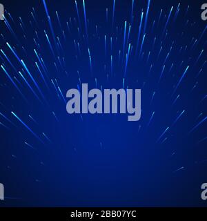 Sci-fi abstract background. Stars in dynamic on blue background. Vector illustration Stock Vector