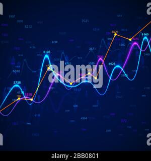 Graphs and charts statistic data. Financial report and economic diagrams. Business charts and graphs infographic elements. Vector illustration Stock Vector