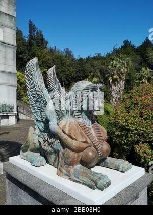 FUNCHAL, PORTUGAL - FEBRUARY 22, 2020: Statue in Monte Palace Tropican Garden in Funchal, Madeira island Stock Photo