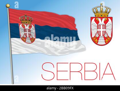 Vojvodina official national flag and coat of arms, Serbia, vector  illustration Stock Vector Image & Art - Alamy