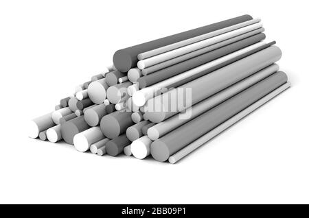 Plastic rods on white background Stock Photo